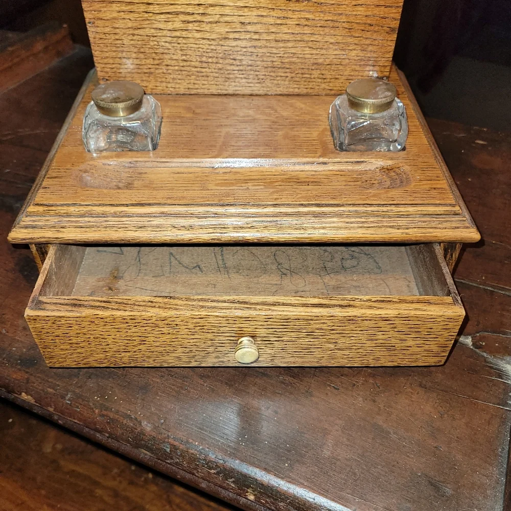Antique Wooden Desk Set - Picture 3 of 14